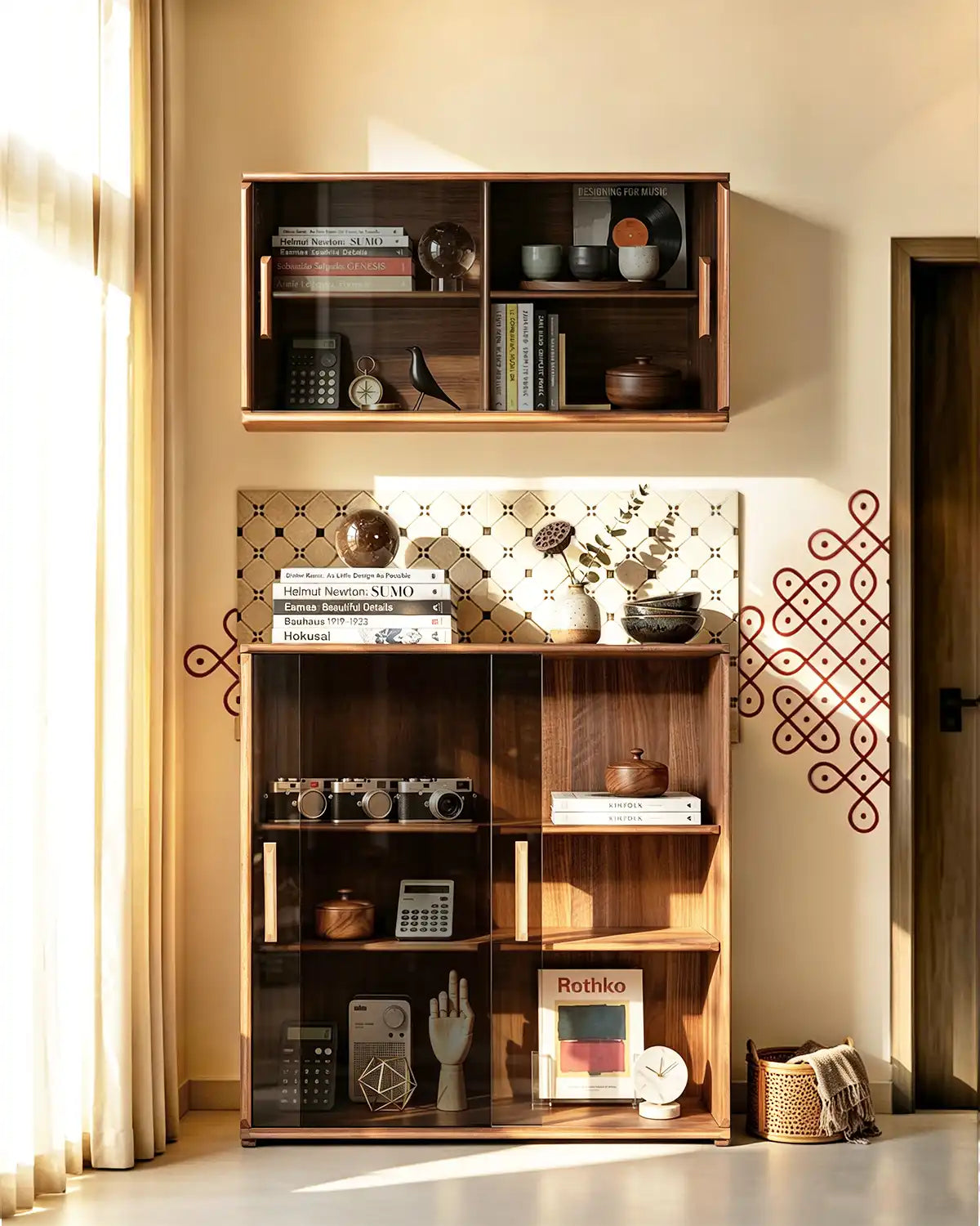 Soho Wall Shelf Wall-Mounted Cabinet | Glass Doors | KUMOHOME | | KUMO HOME