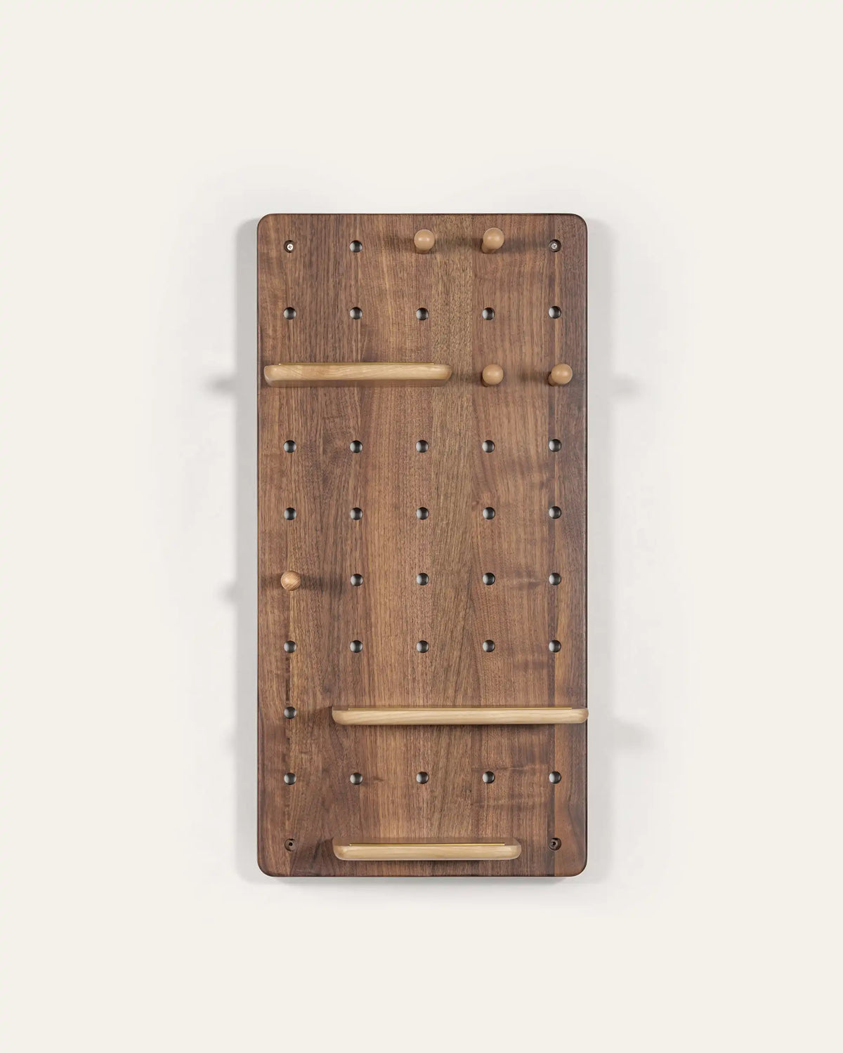 Soho Walnut Pegboard | Modular Storage | Wall Hooks Shelf | | KUMO HOME