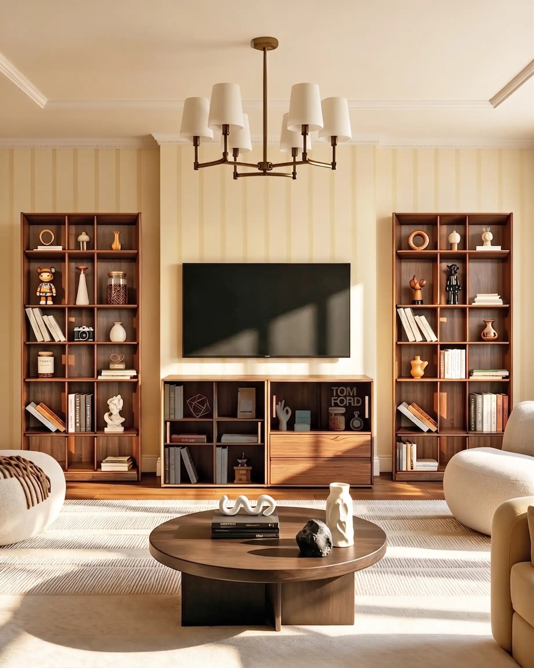 Plato Solid Wood Bookcase | TV Console Set