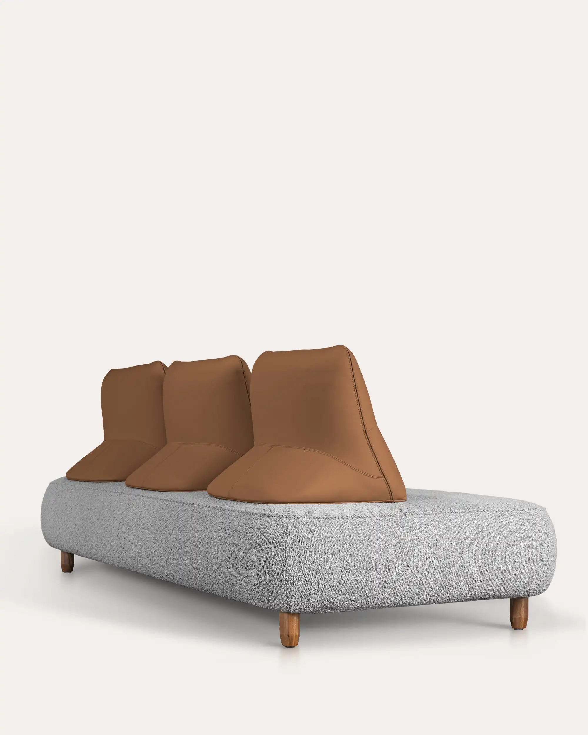 Tilda Boucle Modular Sofa - Ocher Brown - at KUMO HOME