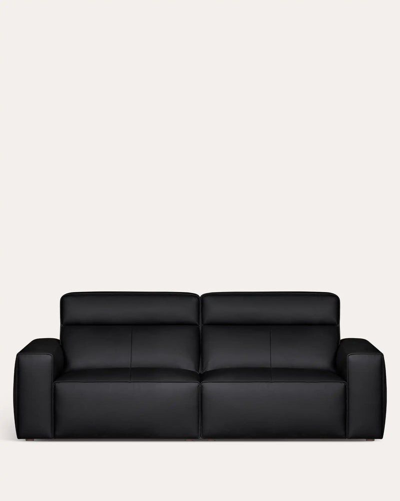 Verona High-Back Sofa | Top-Grain Leather | KUMO HOME | Black 95" | KUMO HOME DEAL