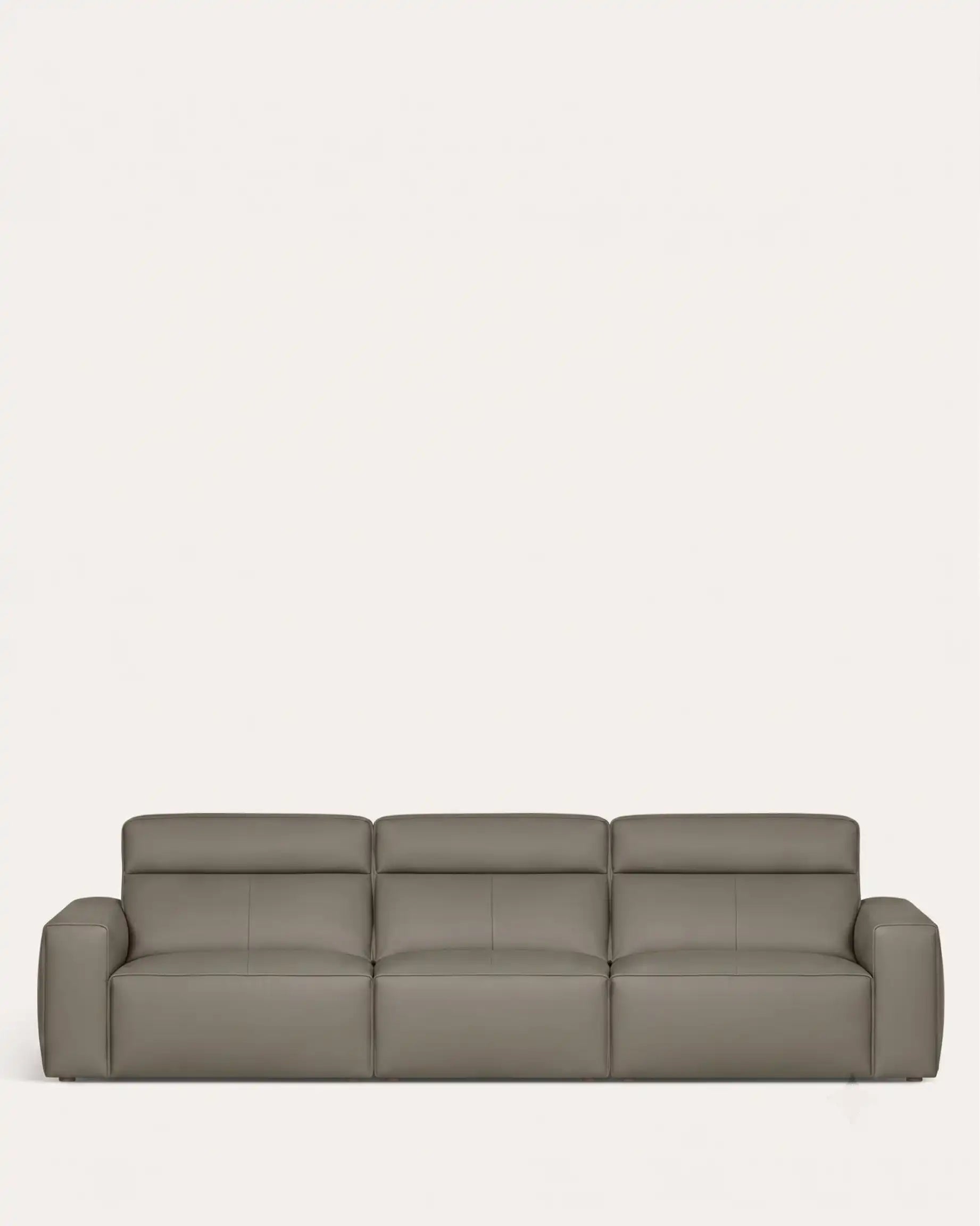 Verona High-Back Sofa | Top-Grain Leather | KUMO HOME | Grey | KUMO HOME DEAL