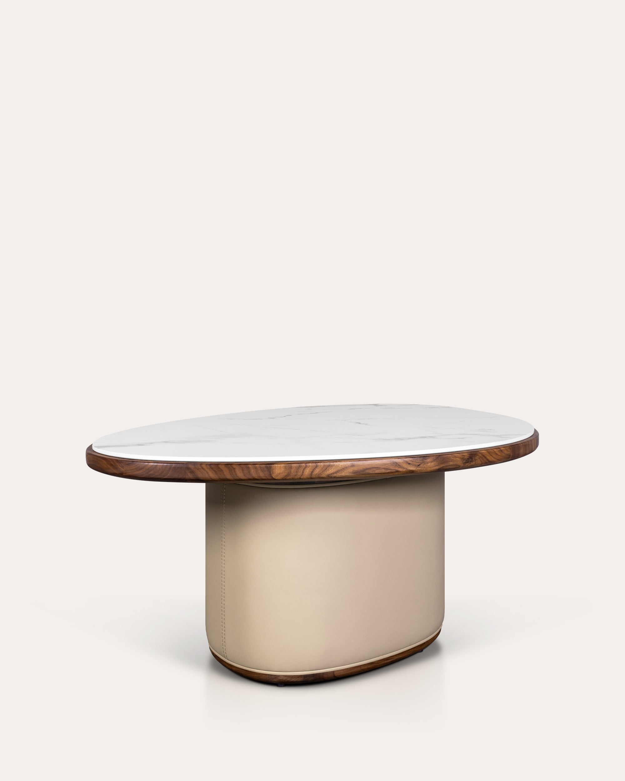 Irregular Oval Coffee Table With Marble Top