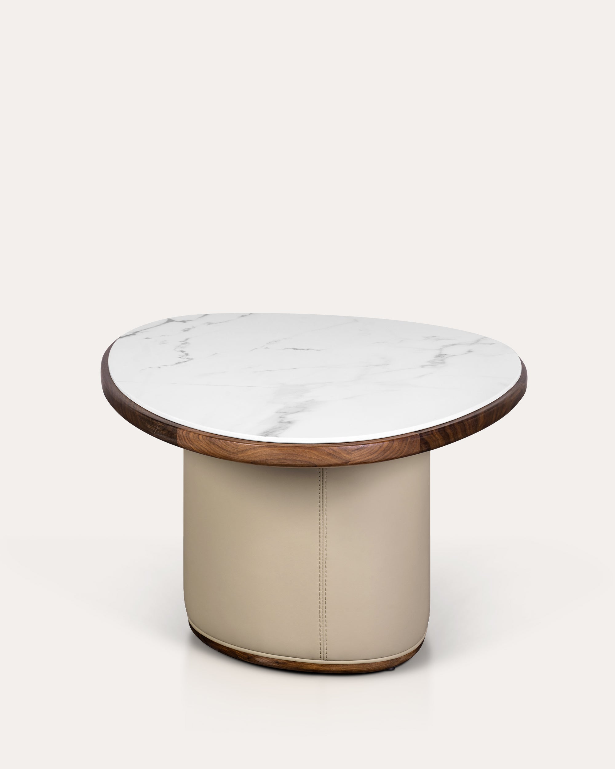 Irregular Oval Coffee Table With Marble Top