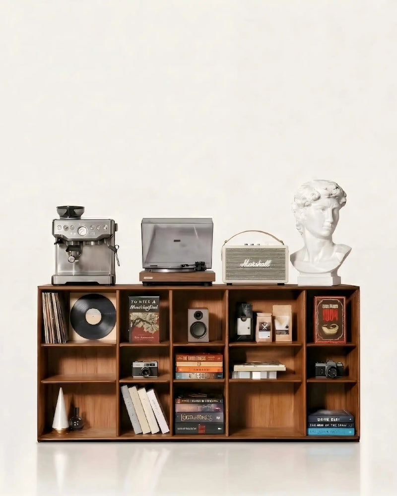 Plato Solid Wood Bookcase | Bookshelf | Sideboard | 170cm Medium | KUMO HOME