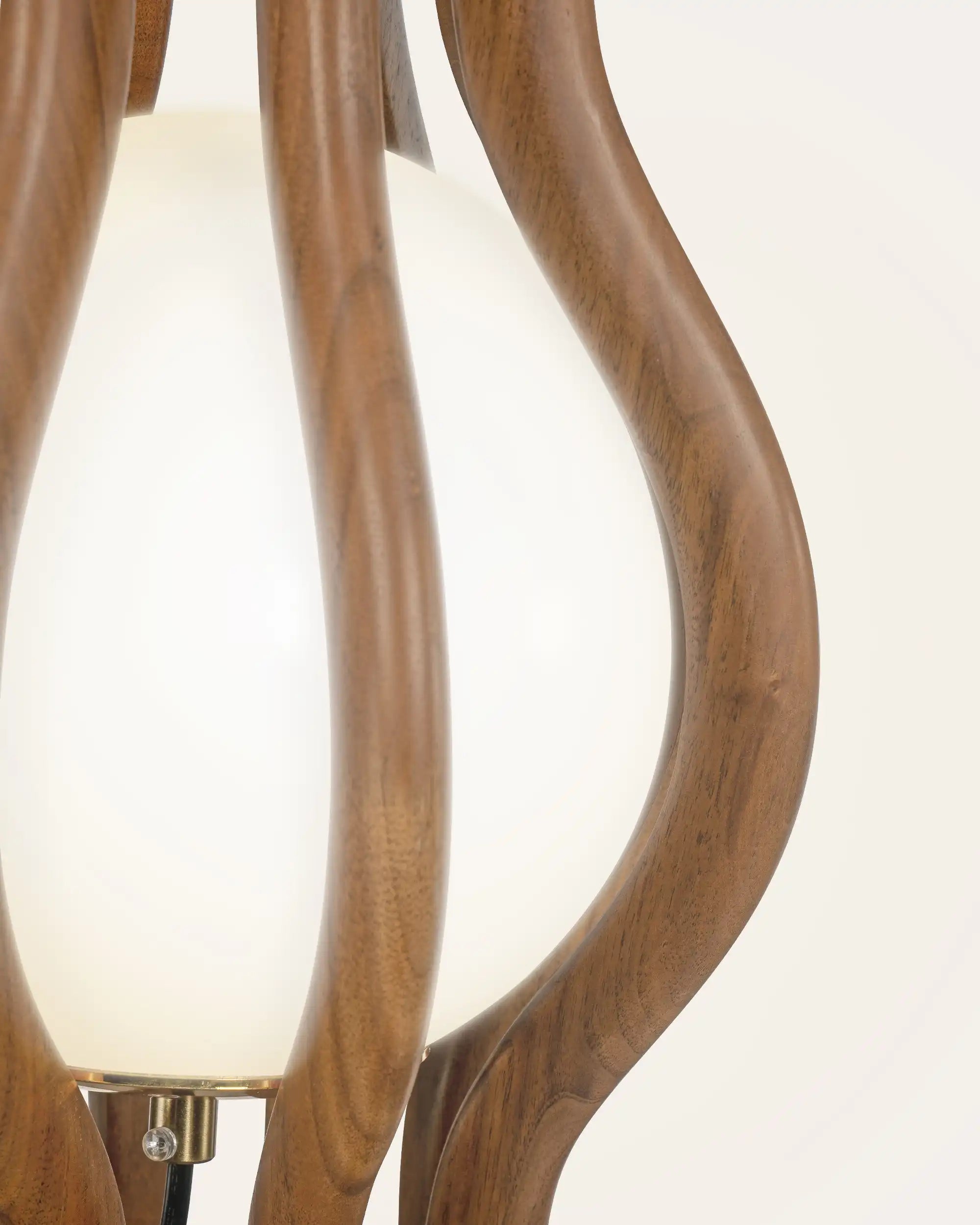 Lunar Floor Walnut Lamp - at KUMO HOME