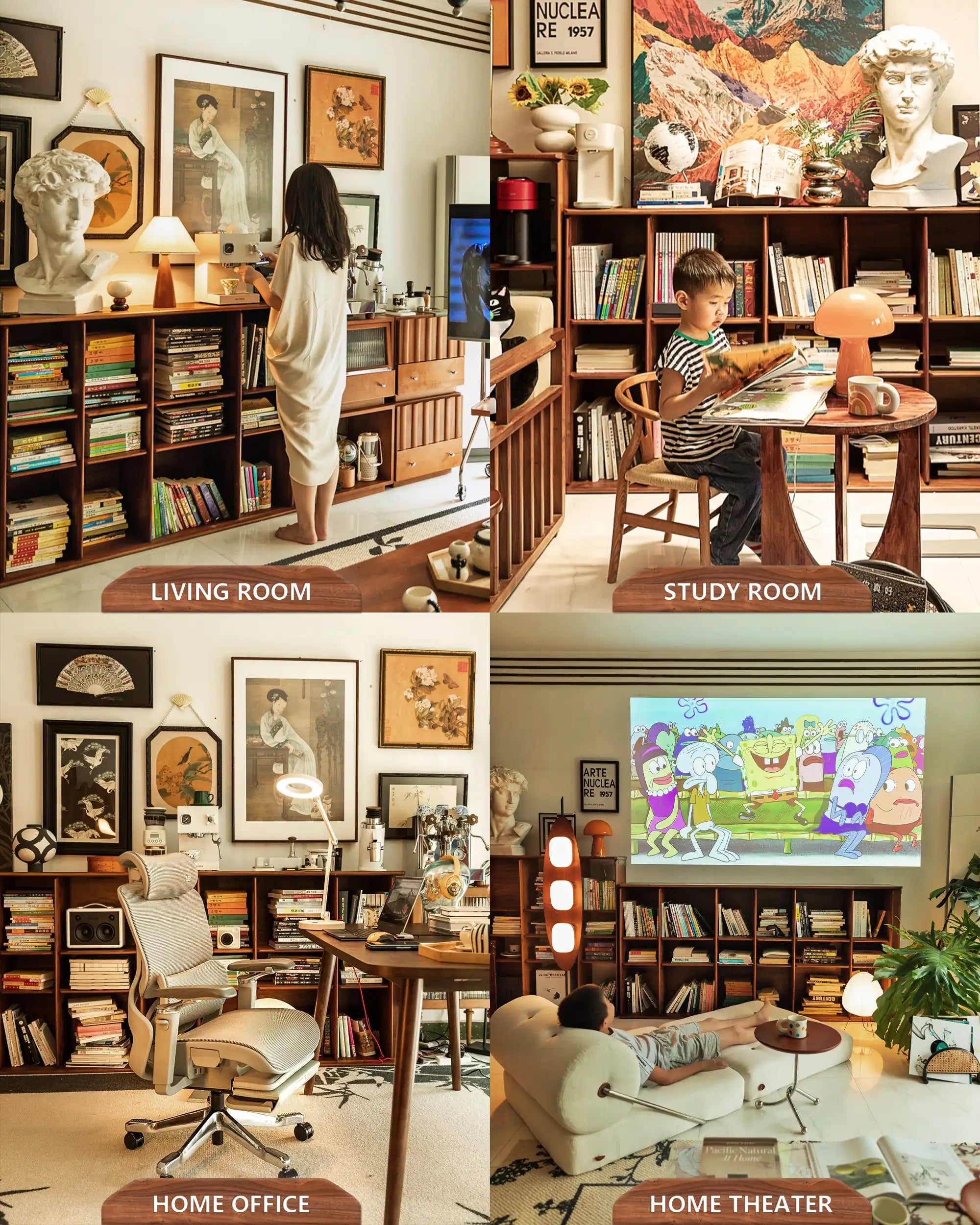 Plato Solid Wood Bookcase | Sideboard - at KUMO HOME