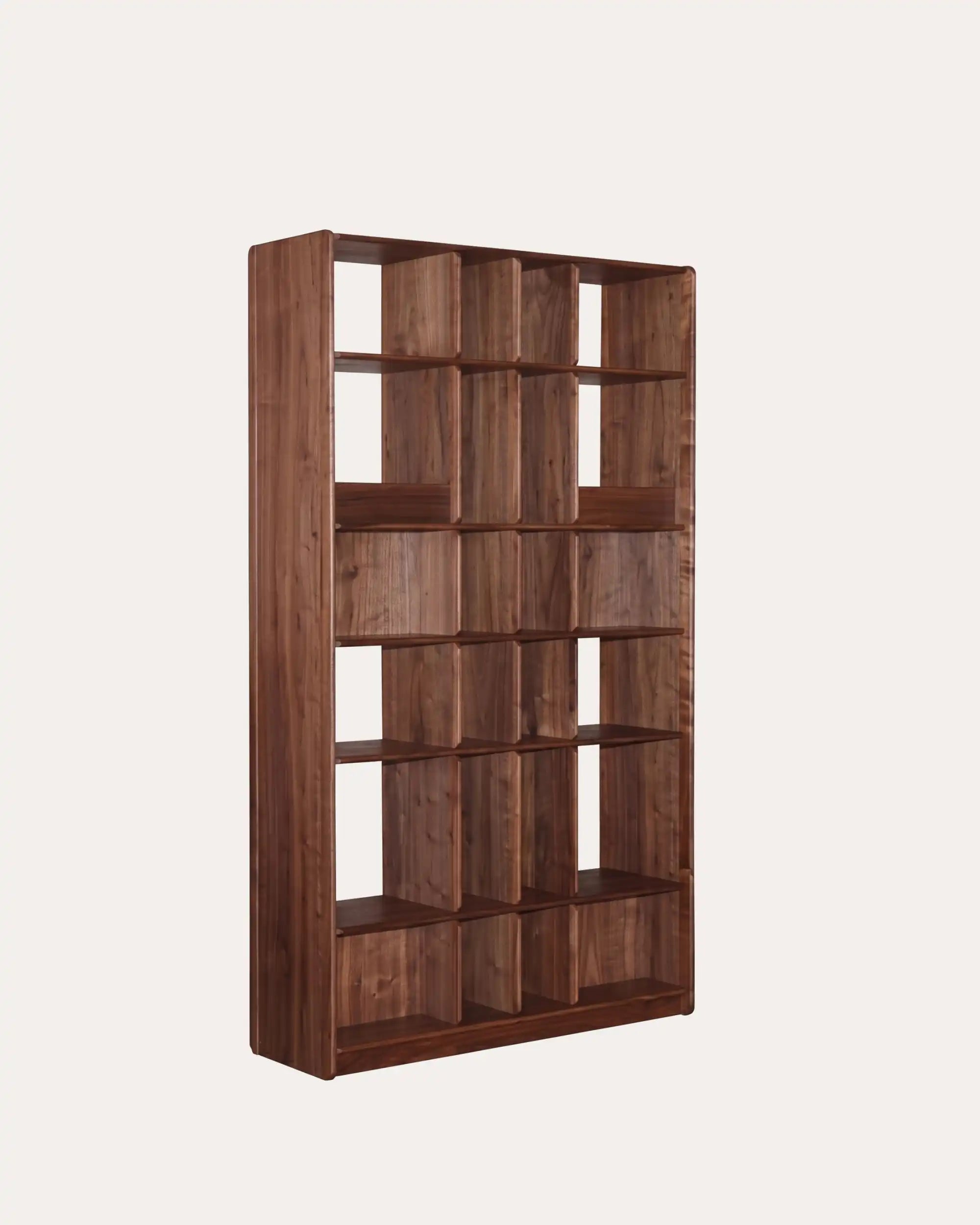 Plato Hallway Bookcase with 6 Open Shelves | Walnut Room Divider | | KUMO HOME
