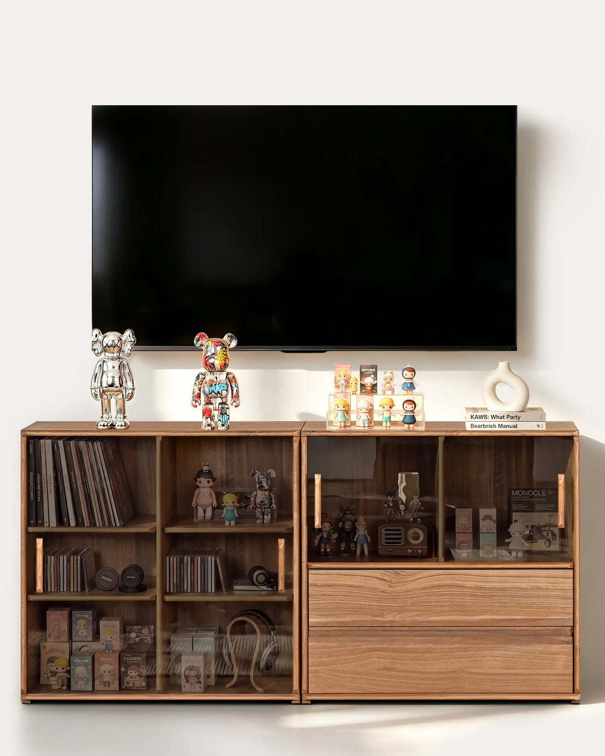 Plato Solid Wood Bookcase | Soho TV Console Set